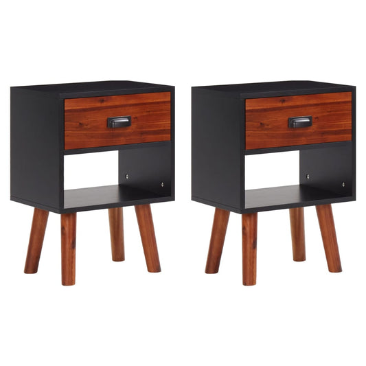 Bois d'acacia massif Tables de chevet 2 pcs 40x30x57 cm