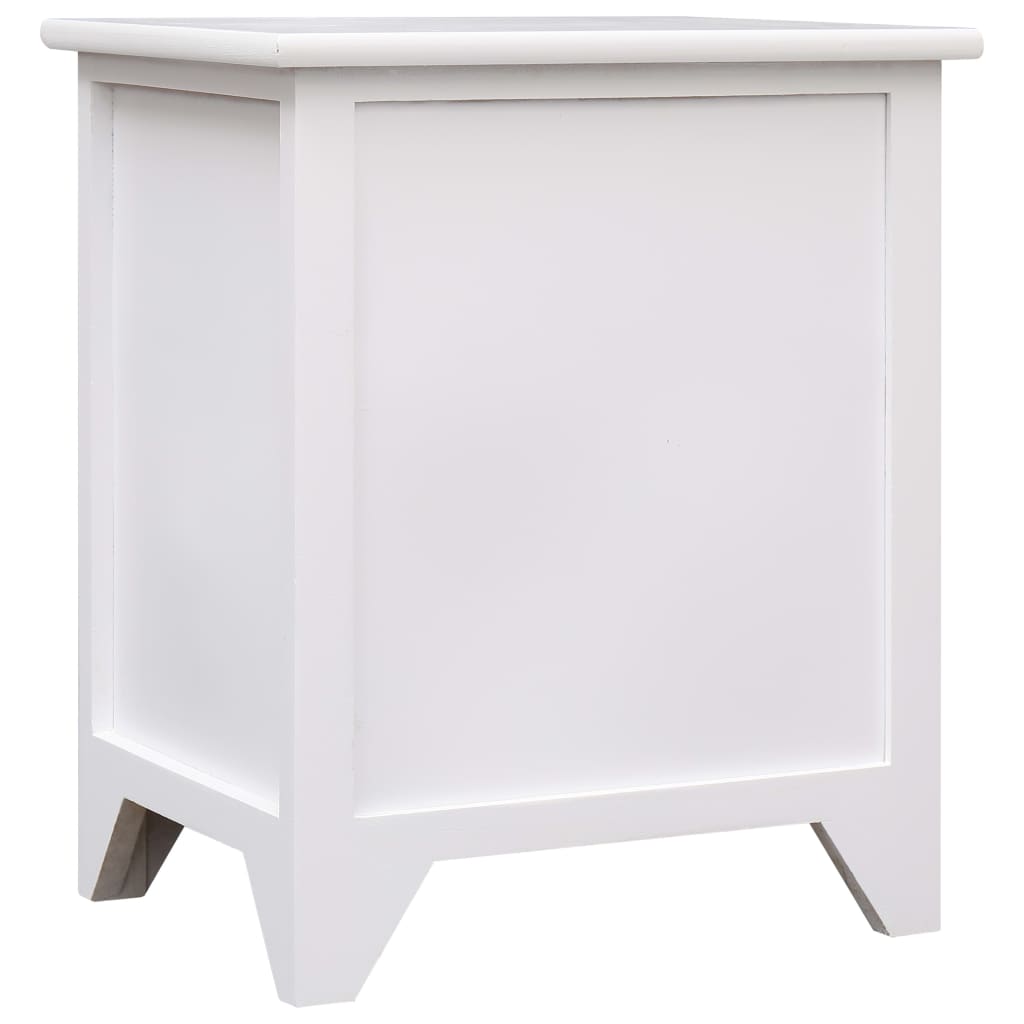 Table de chevet 2 pcs avec 2 tiroirs Blanc