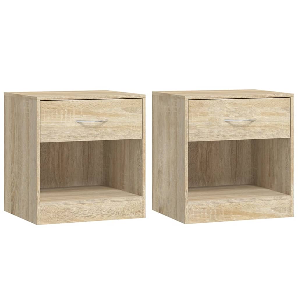 Table de chevet 2 pcs avec tiroir Couleur de chêne