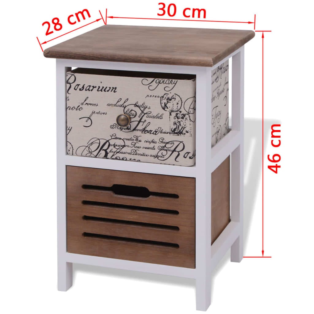 Table de chevet 2 pcs Bois