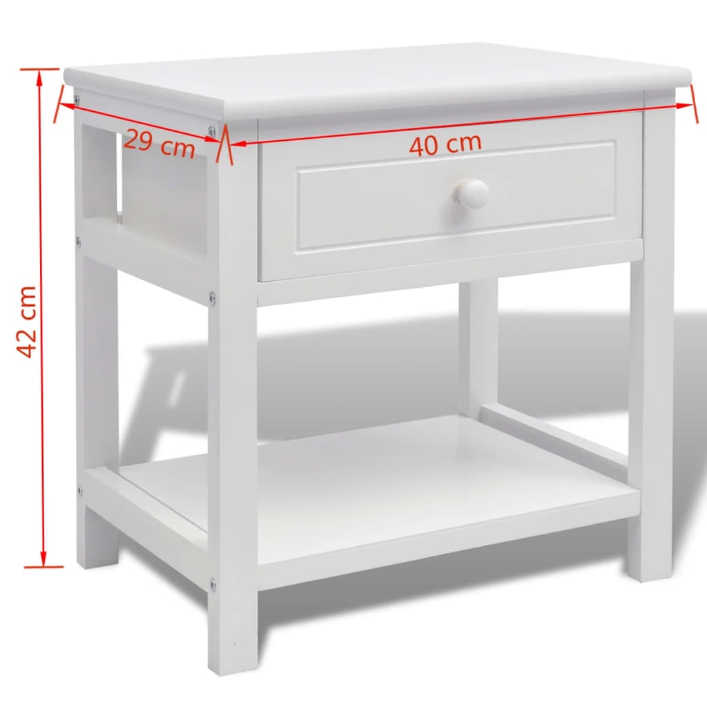 Table de chevet 2 pcs Bois Blanc