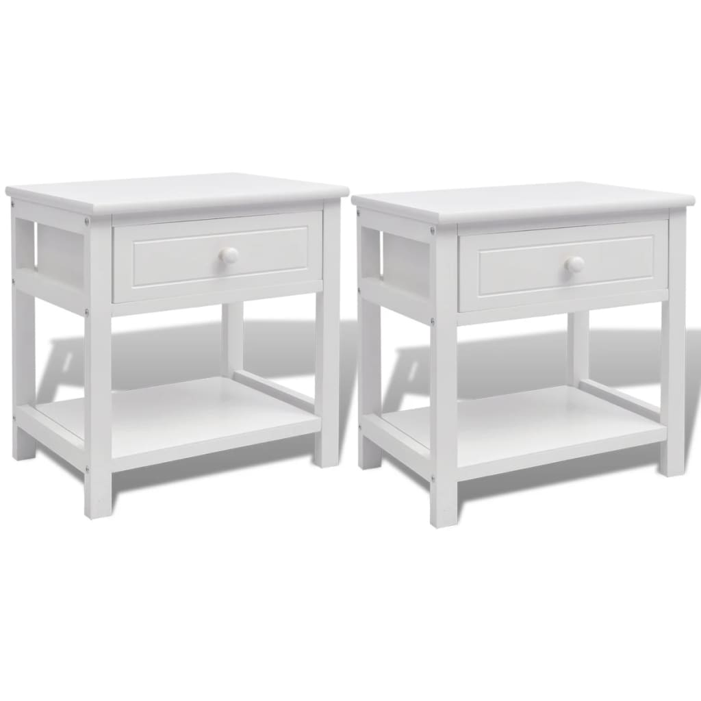 Table de chevet 2 pcs Bois Blanc