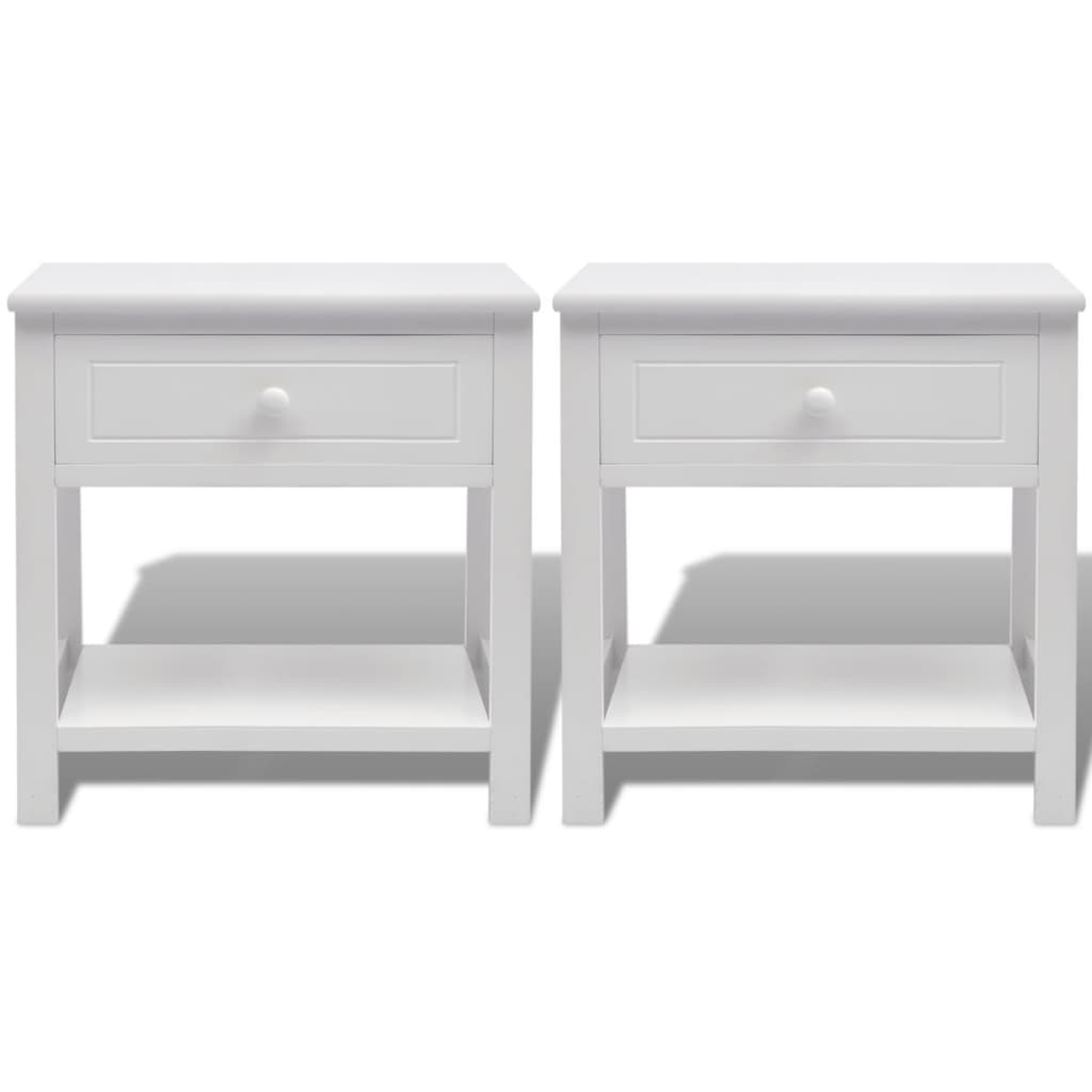 Table de chevet 2 pcs Bois Blanc