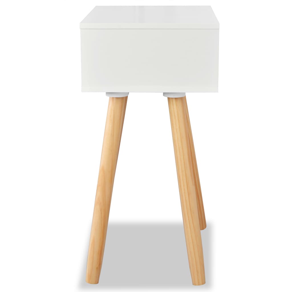 Table de chevet 2 pcs Bois de pin massif 40 x 30 x 61 cm Blanc