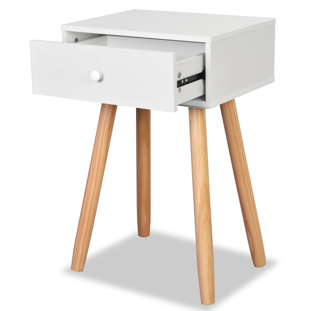 Table de chevet 2 pcs Bois de pin massif 40 x 30 x 61 cm Blanc