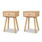 Table de chevet 2 pcs Bois de pin massif 40 x 30 x 61 cm Marron