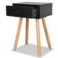 Table de chevet 2 pcs Bois de pin massif 40 x 30 x 61 cm Noir