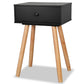 Table de chevet 2 pcs Bois de pin massif 40 x 30 x 61 cm Noir