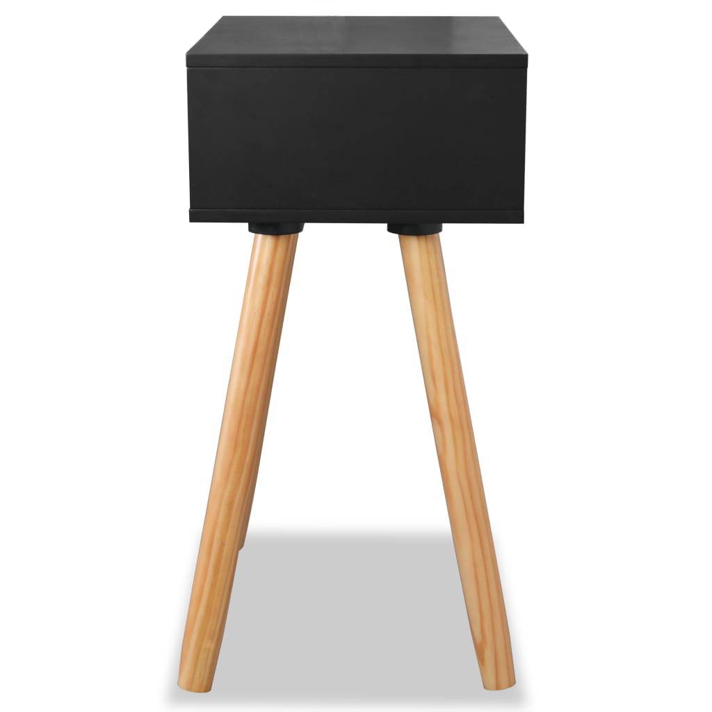 Table de chevet 2 pcs Bois de pin massif 40 x 30 x 61 cm Noir