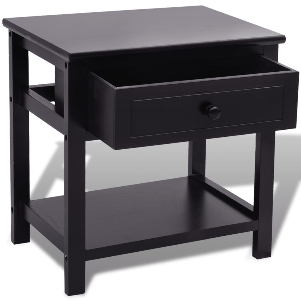 Table de chevet 2 pcs Bois Noir