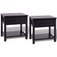 Table de chevet 2 pcs Bois Noir