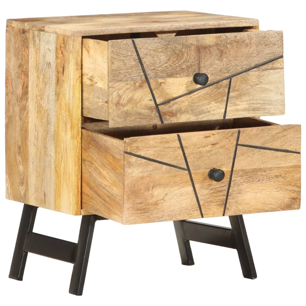 Table de chevet 40x30x50 cm Bois de manguier massif