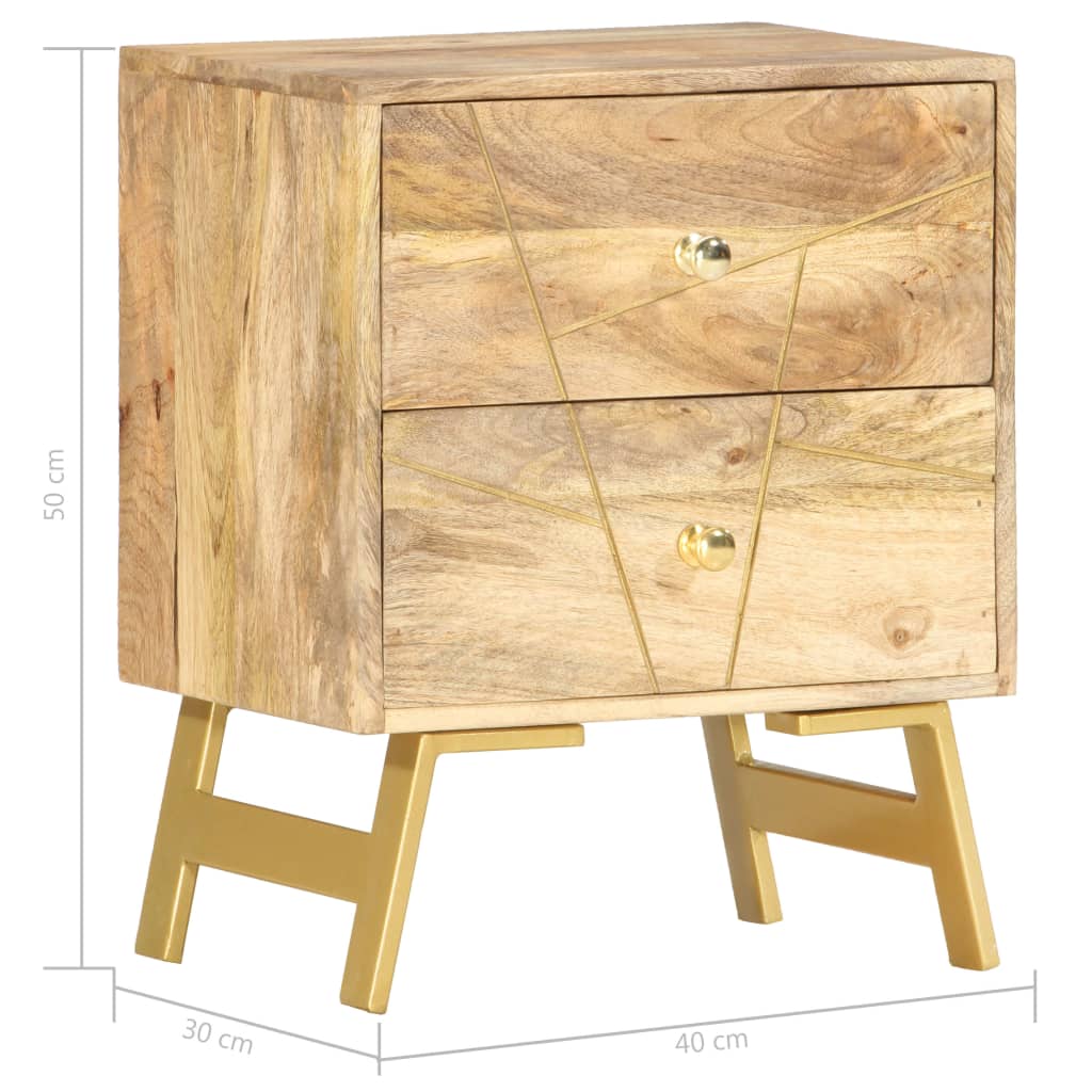 Table de chevet 40x30x50 cm Bois de manguier massif