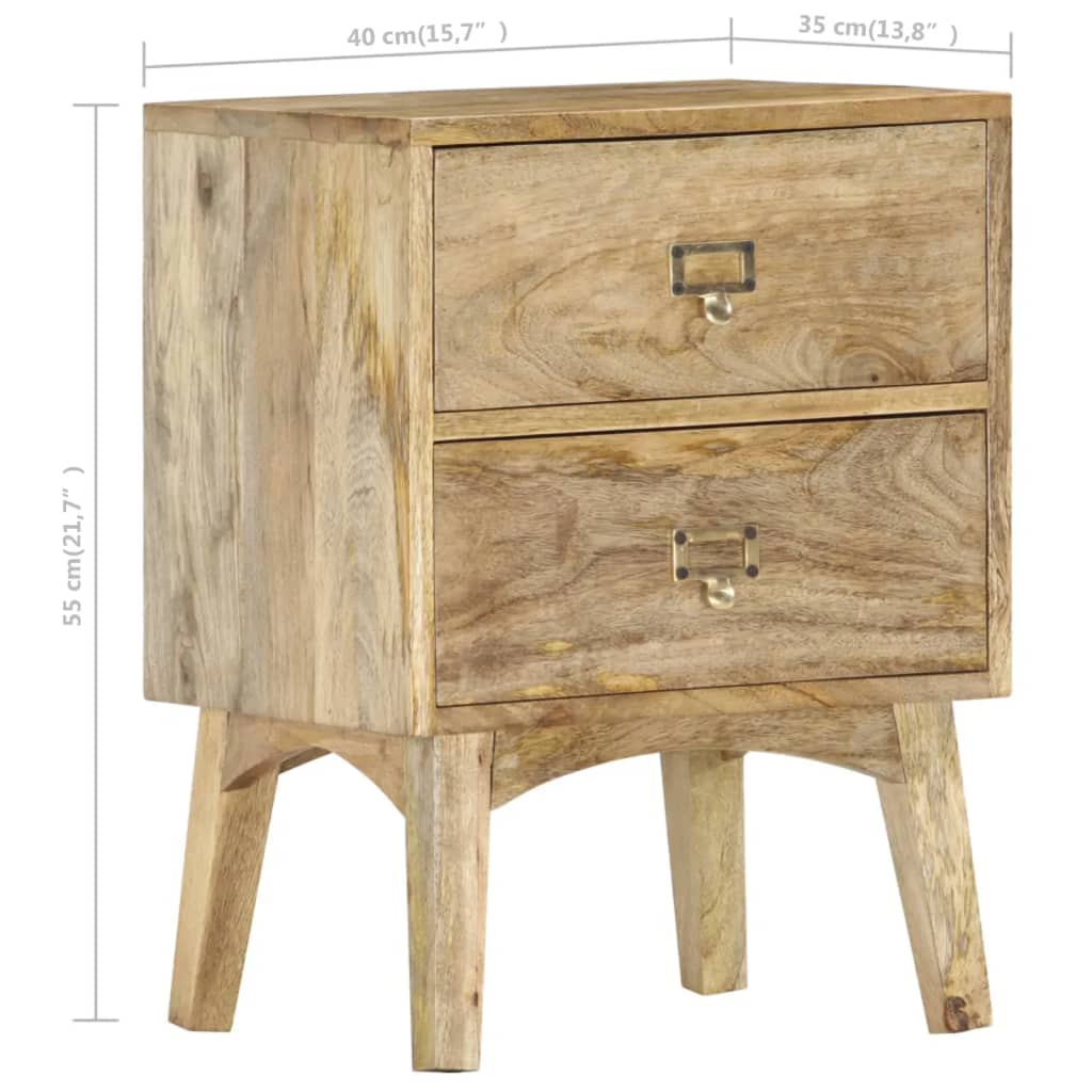 Table de chevet 40x35x55 cm Bois de manguier solide