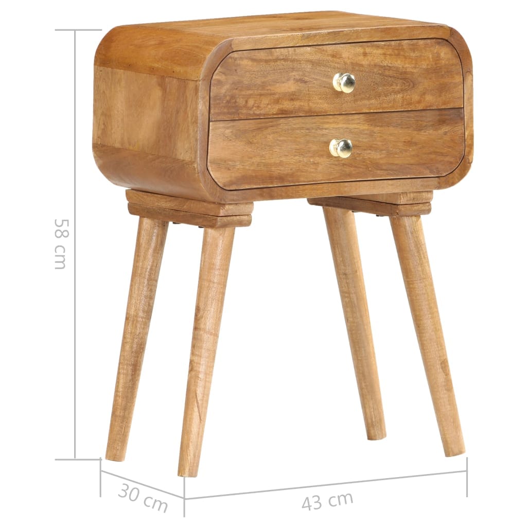 Table de chevet 43 x 30 x 58 cm Bois de manguier massif