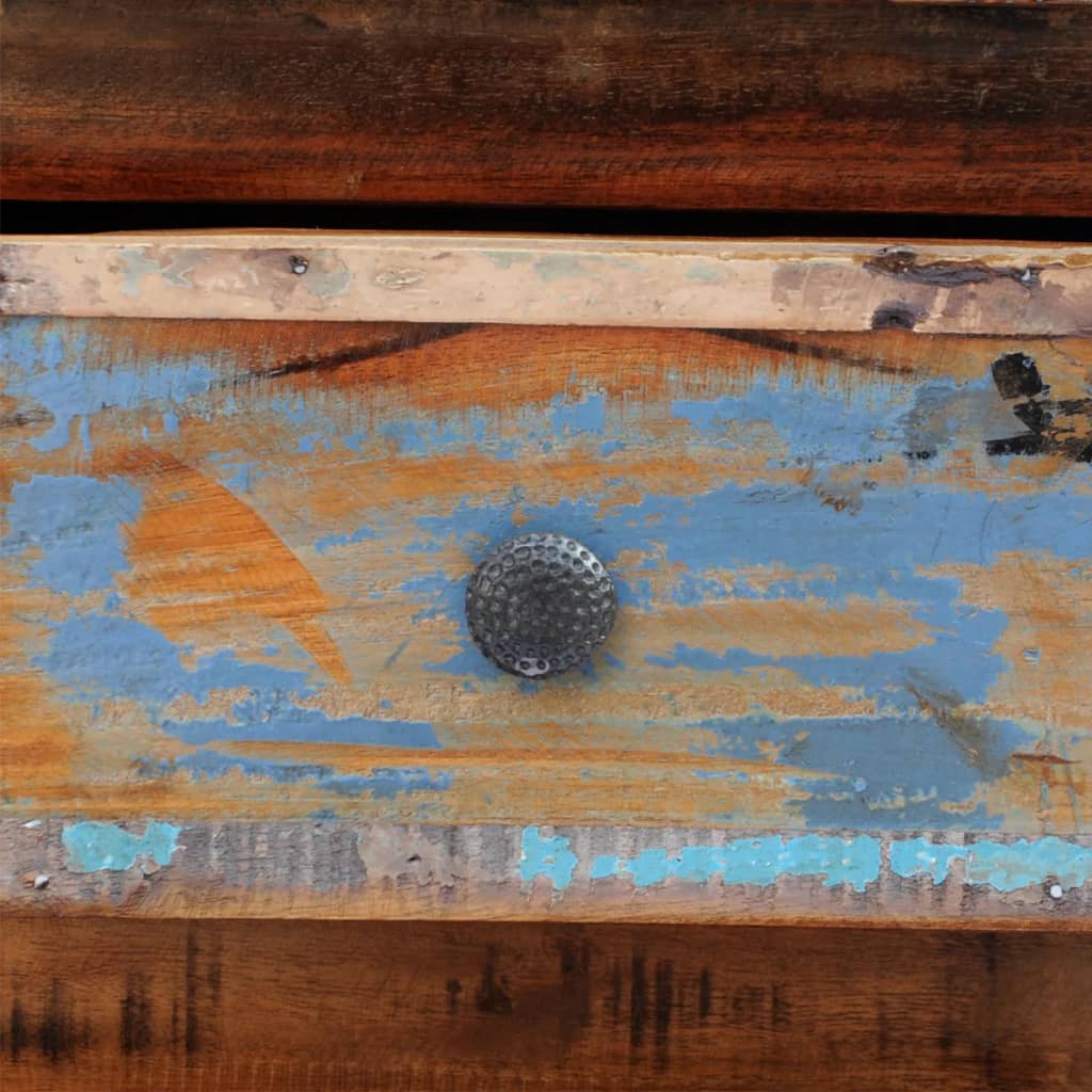 Table de chevet avec 2 tiroirs Bois massif recyclé