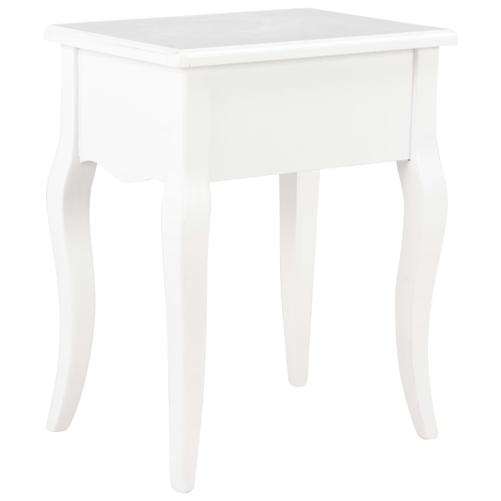 Table de chevet Blanc 40 x 30 x 50 cm Bois de pin massif