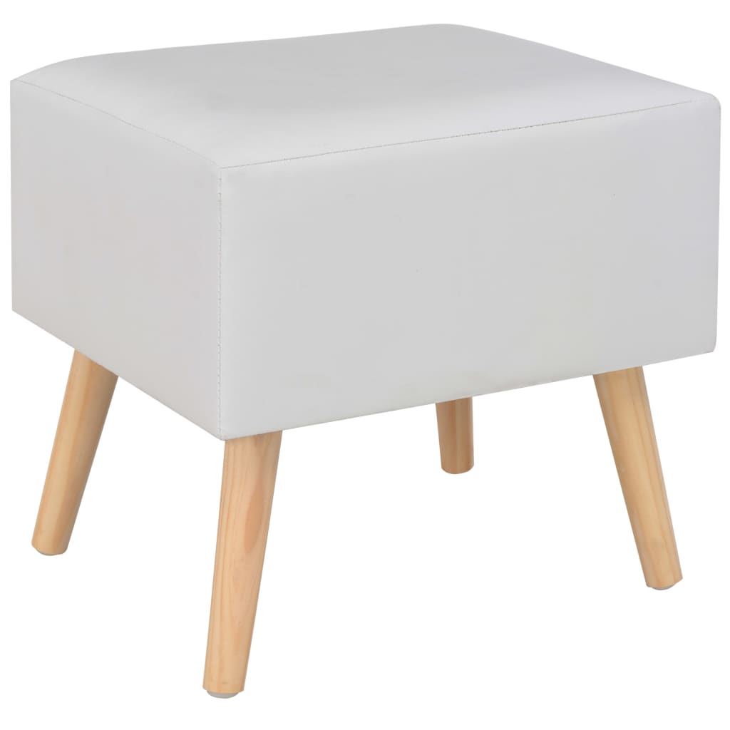 Table de chevet Blanc 40x35x40 cm Similicuir