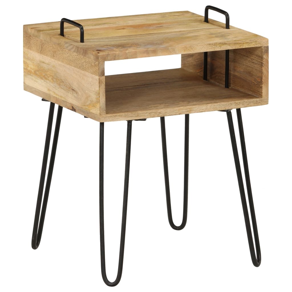 Table de chevet Bois de manguier massif 40x34x47 cm