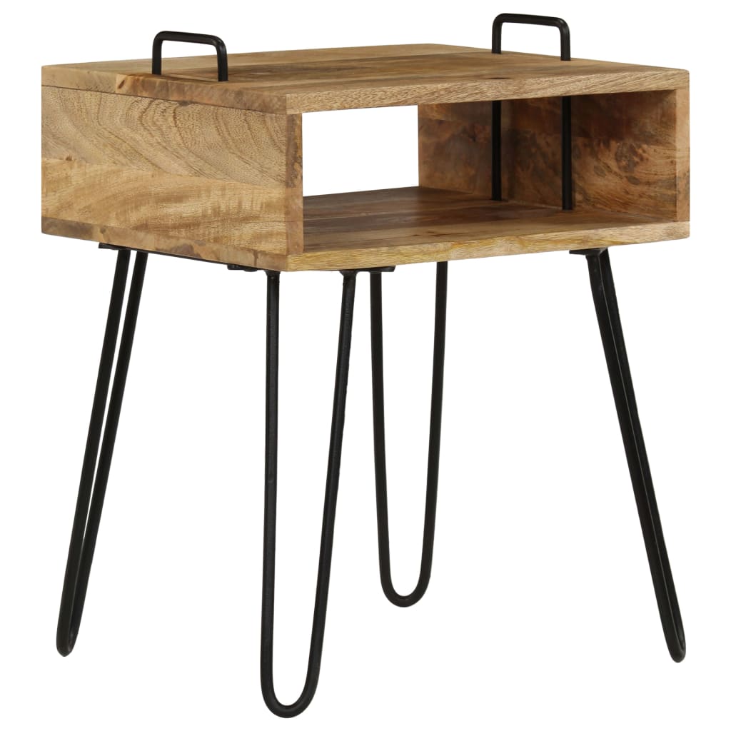 Table de chevet Bois de manguier massif 40x34x47 cm