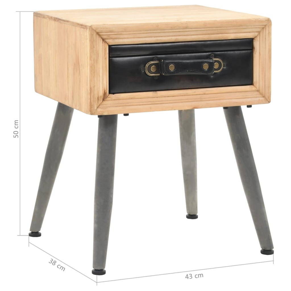 Table de chevet Bois de sapin massif 43 x 38 x 50 cm