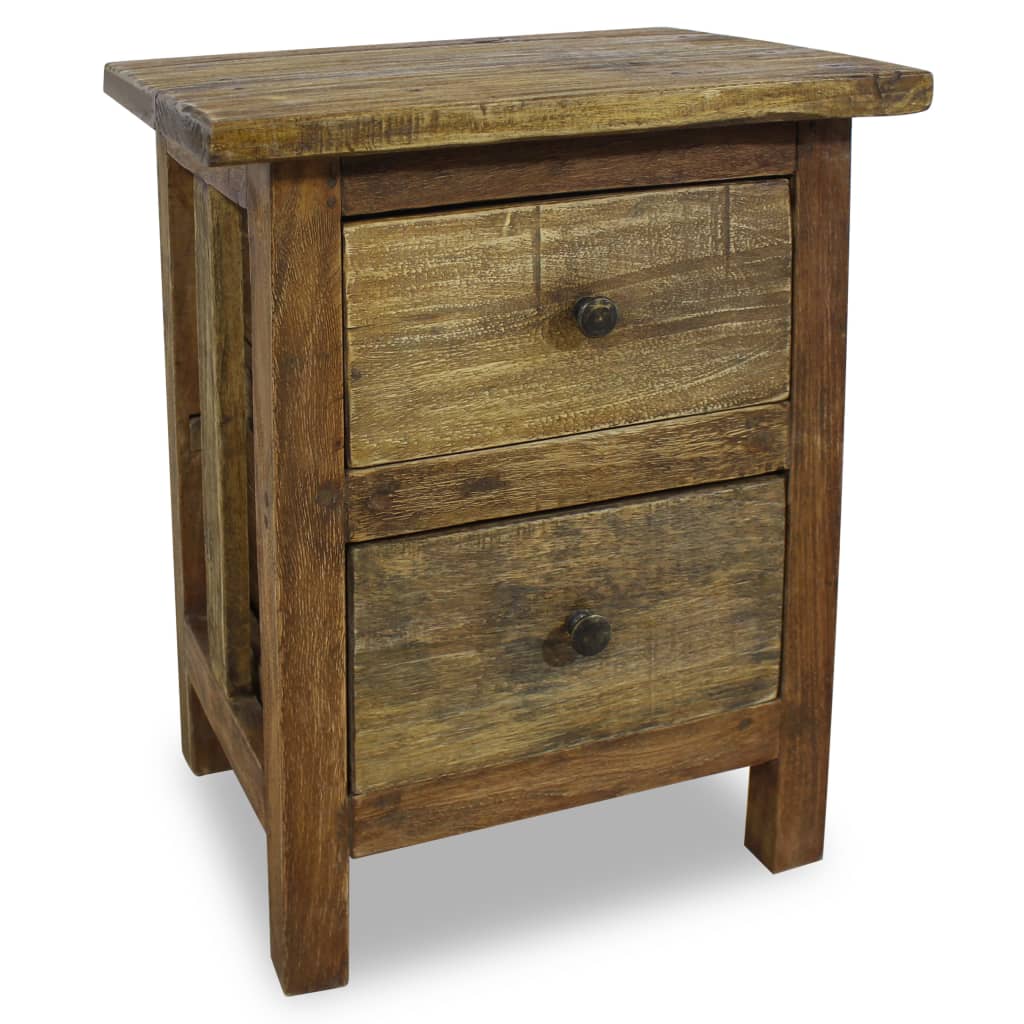 Table de chevet bois massif d'acajou 40x30x51 cm