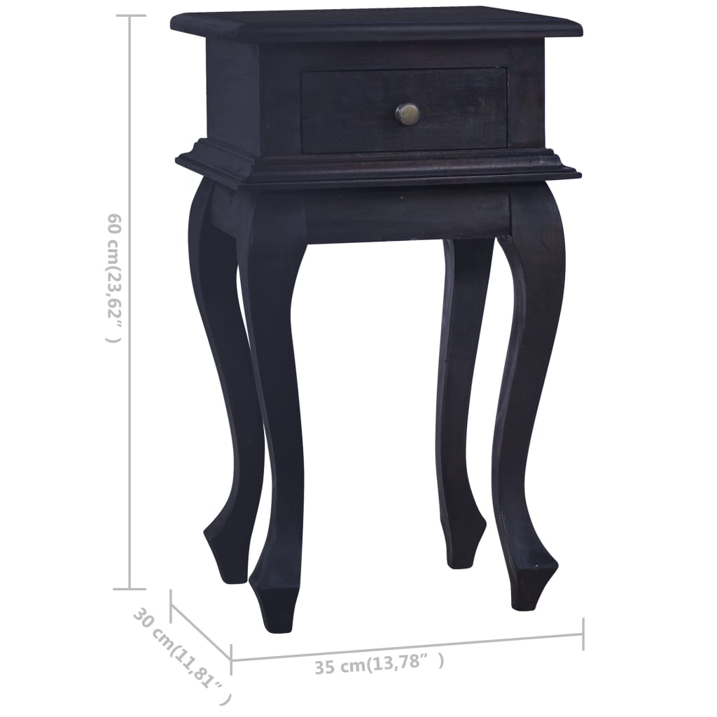 Table de chevet Café noir clair 35x30x60cm Bois d'acajou massif