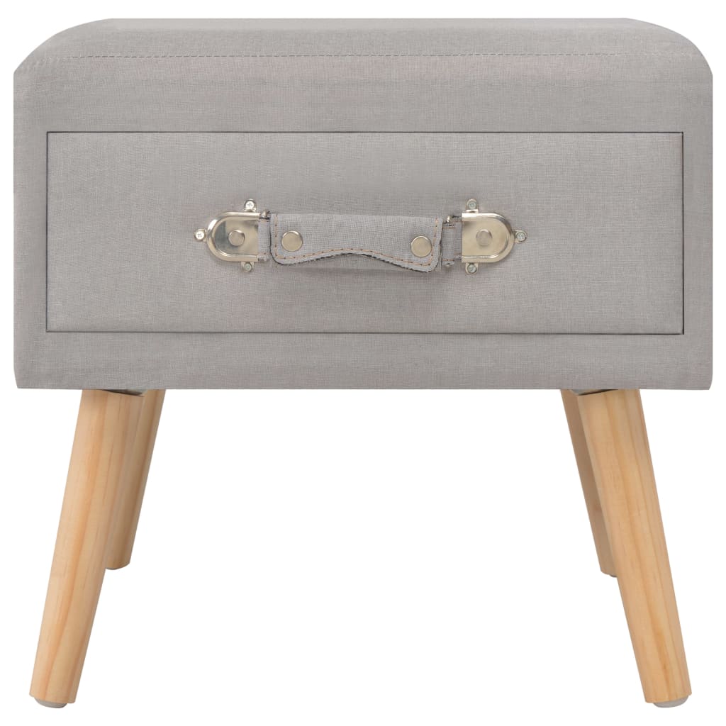 Table de chevet Gris 40x35x40 cm Tissu