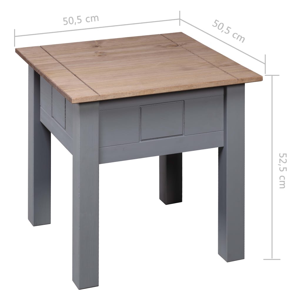 Table de chevet Gris 50,5x50,5x52,5 cm Pin Gamme Panama