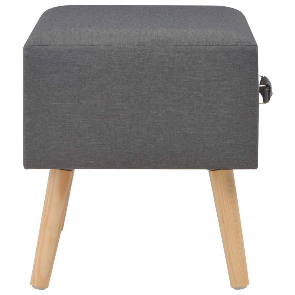 Table de chevet Gris foncé 40x35x40 cm Tissu