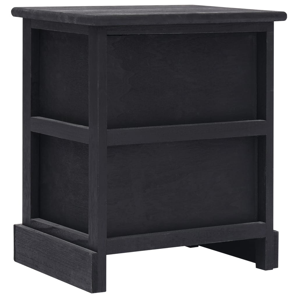 Table de chevet Noir 38 x 28 x 45 cm Bois de Paulownia