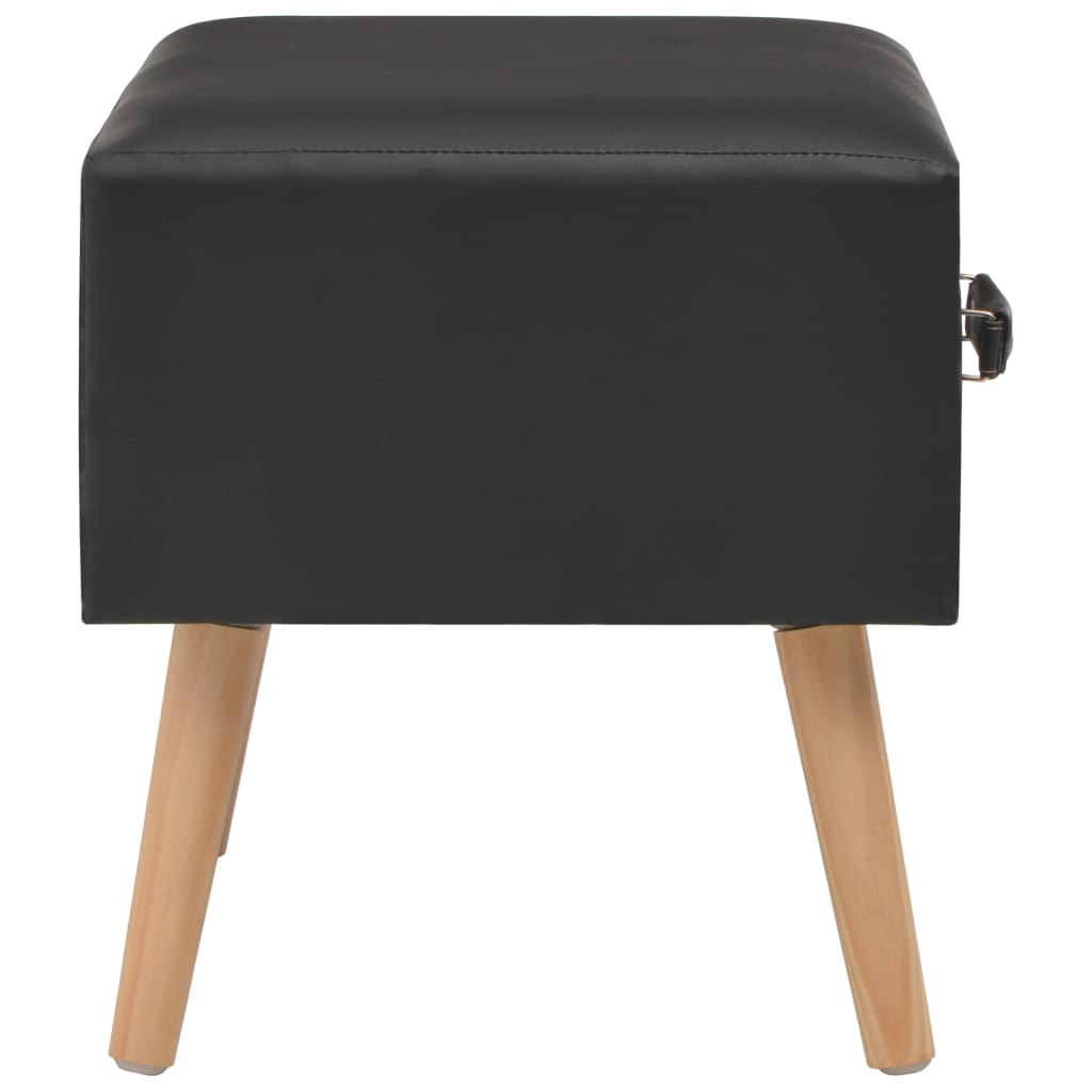 Table de chevet Noir 40x35x40 cm Similicuir