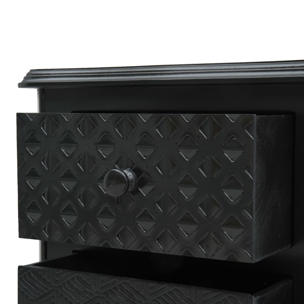 Table de chevet Noir 43x32x65 cm MDF