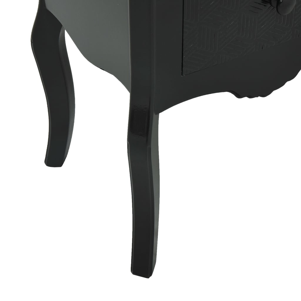 Table de chevet Noir 43x32x65 cm MDF