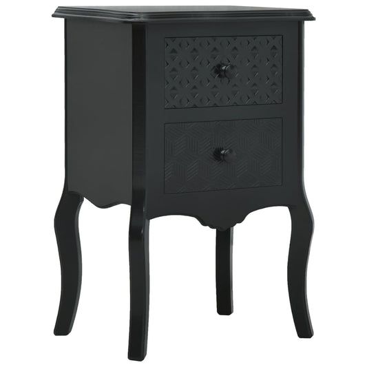 Table de chevet Noir 43x32x65 cm MDF