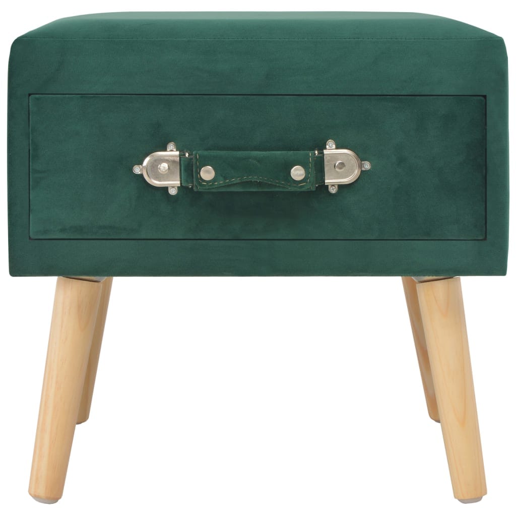 Table de chevet Vert 40x35x40 cm Velours