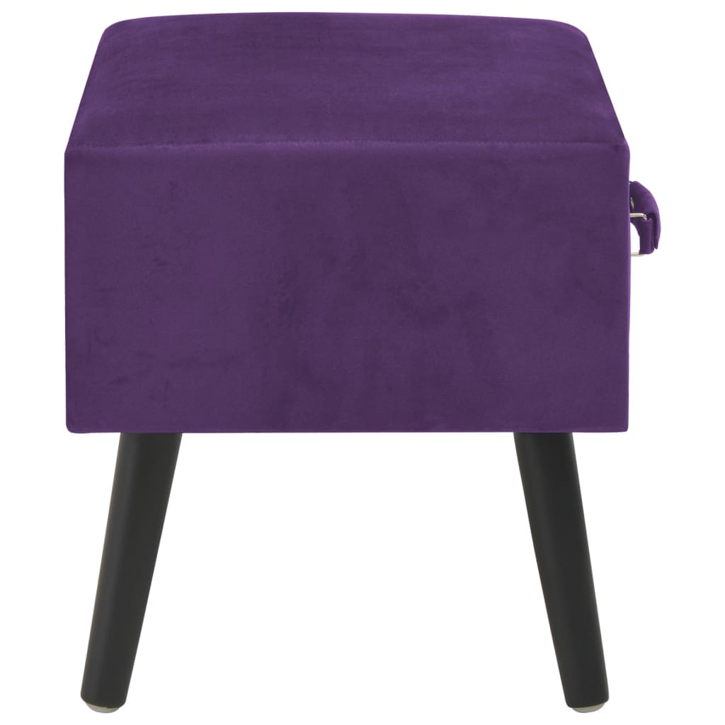 Table de chevet Violet foncé 40x35x40 cm Velours