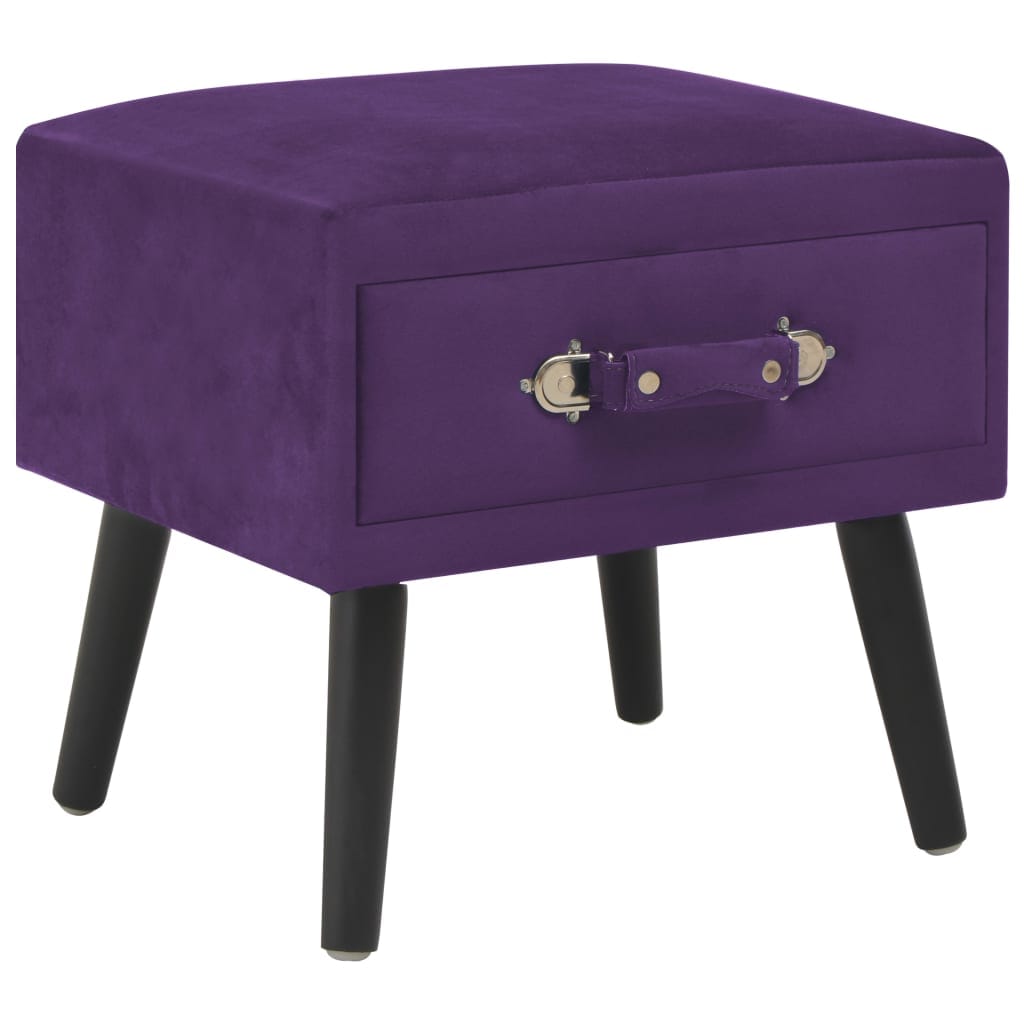 Table de chevet Violet foncé 40x35x40 cm Velours