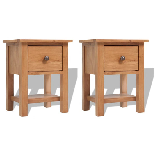 Tables de chevet 2 pcs 36x30x47 cm bois de chêne massif