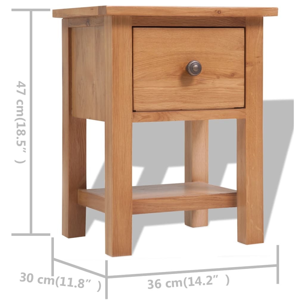 Tables de chevet 2 pcs 36x30x47 cm bois de chêne massif