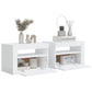 Tables de chevet 2 pcs avec LED Blanc brillant 60x35x40 cm