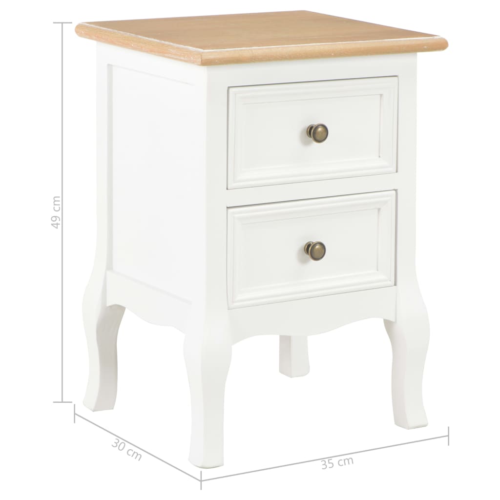 Tables de chevet 2 pcs blanc 35x30x49 cm MDF