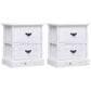 Tables de chevet 2 pcs Blanc 38x28x45 cm Bois de Paulownia