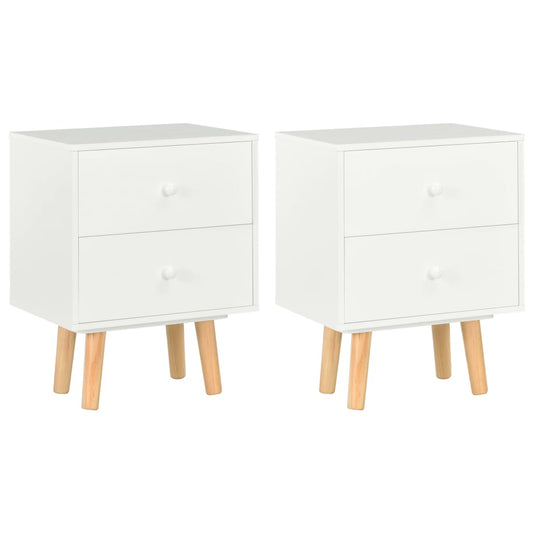 Tables de chevet 2 pcs Blanc 40 x 30 x 50 cm Pin massif