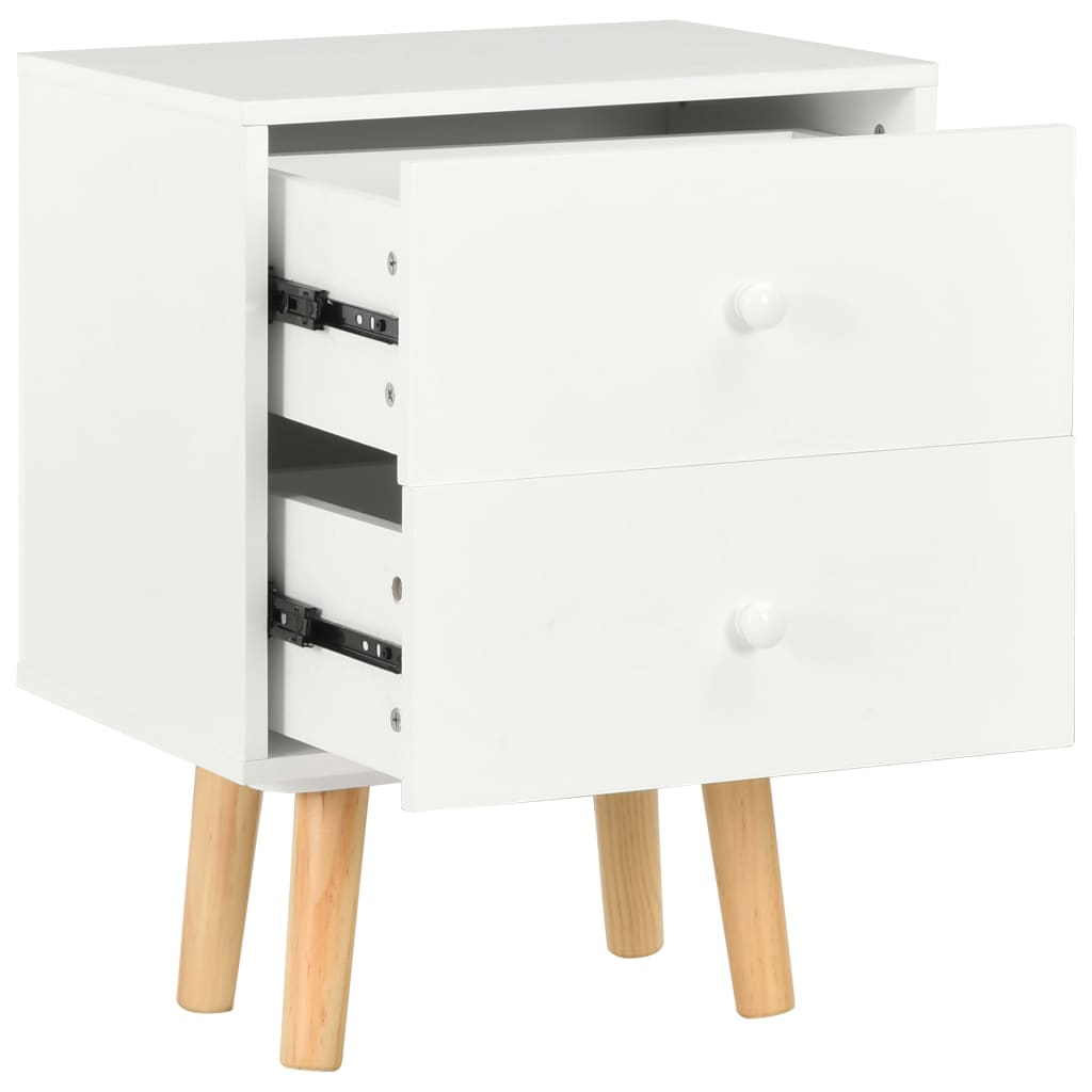 Tables de chevet 2 pcs Blanc 40 x 30 x 50 cm Pin massif