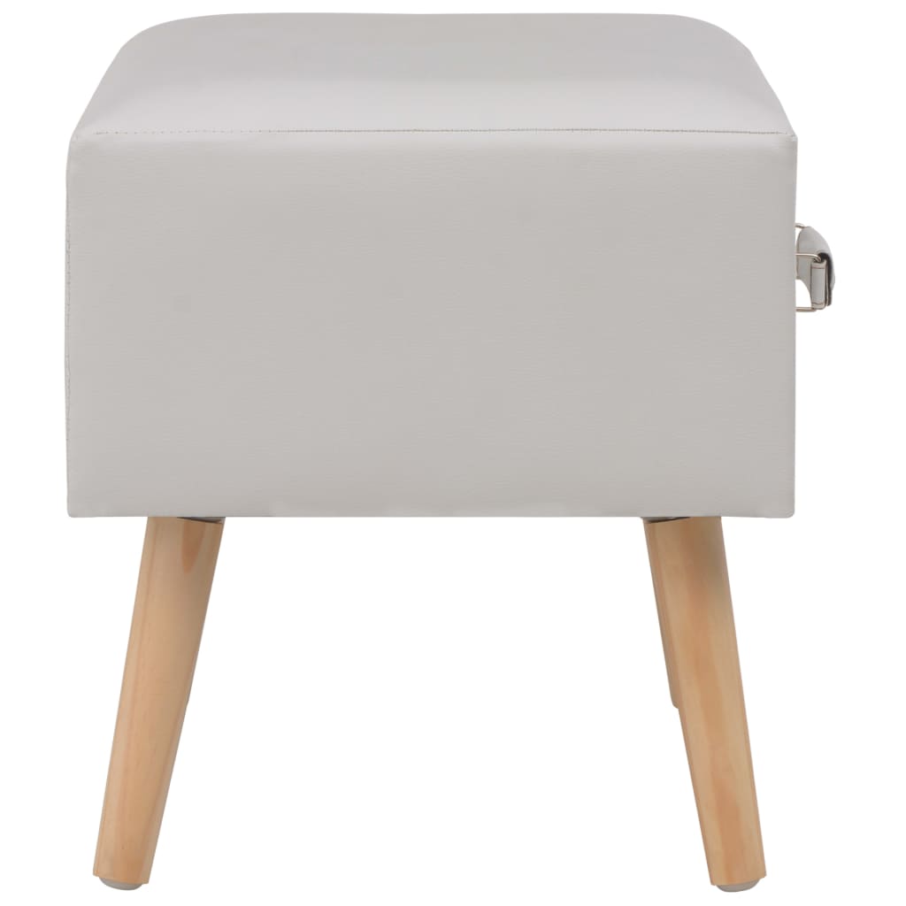 Tables de chevet 2 pcs Blanc 40x35x40 cm Similicuir