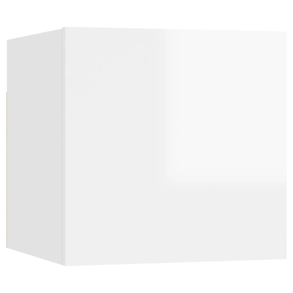 Tables de chevet 2 pcs Blanc brillant 30,5x30x30 cm