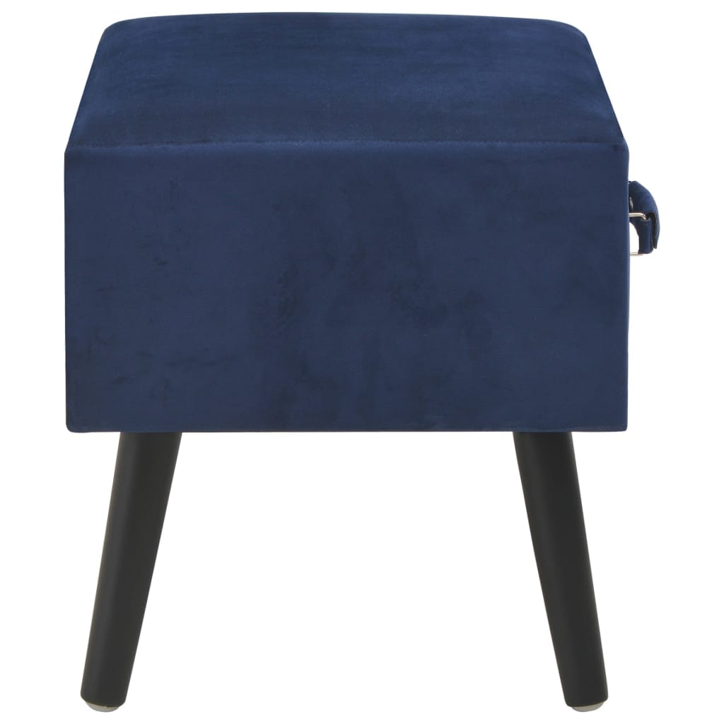 Tables de chevet 2 pcs Bleu 40x35x40 cm Velours