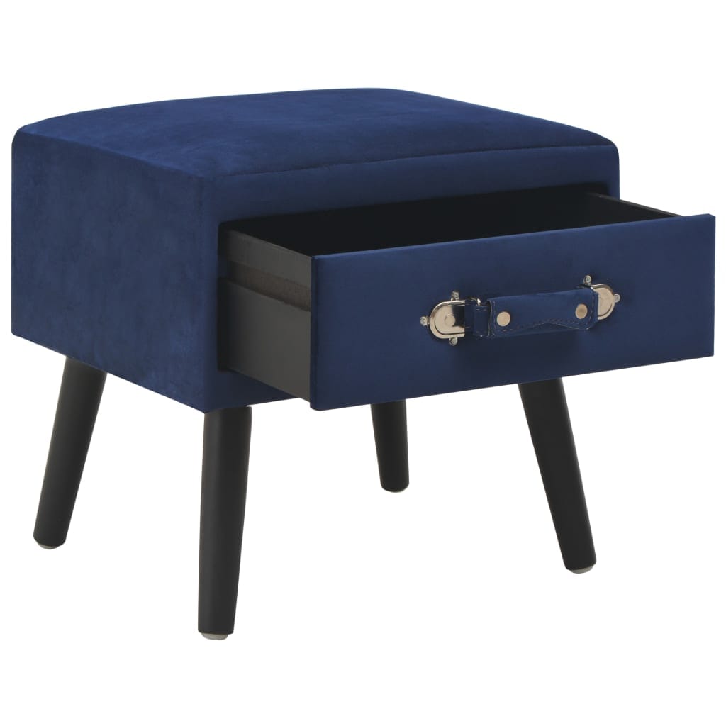 Tables de chevet 2 pcs Bleu 40x35x40 cm Velours