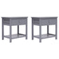 Tables de chevet 2 pcs Gris 40x29x42 cm Bois de Paulownia